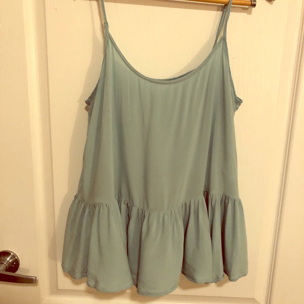 Light blue flowy tank